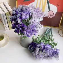 10头普鲁旺斯仿真薰衣草批发仿真花束盆景植物装饰花仿真植物假花