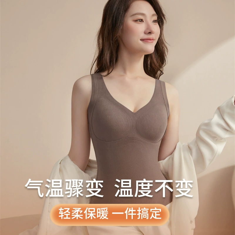 Бесшовный внутренний и внешний терможилет для женщин с нагрудником, фиксированной чашкой, бюстгальтером, базовым слоем, по индивидуальному заказу.