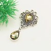 Ancient silver hollow lace pearl double crystal water droplet DIY material accessories alloy flower plate drilling pendant