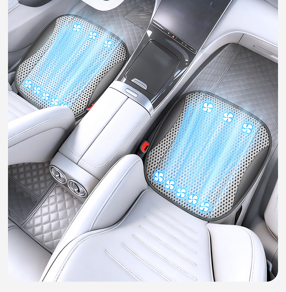 Car Seat Cushion, Summer Cooling and Ventilating Seat Cushion, Breathable and Heat-Dissipating, Household USB Fan Seat Cushion, Car Ice Silk Cooling Cushion