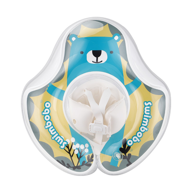 Swinbobo Infant Swimming Ring, Baby Floating Ring with Seat Cover for Kids, Transparent Up-Down Dual Airbag Floating Ring