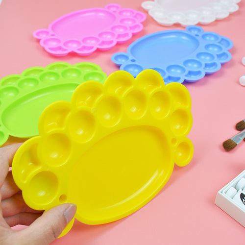 Medium-sized colored foot palette art palette children's painting watercolor palette palette paint palette