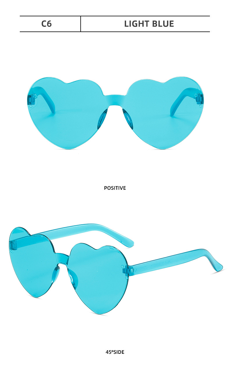 Fashion Heart Shape Pc Frameless Women's Sunglasses display picture 4