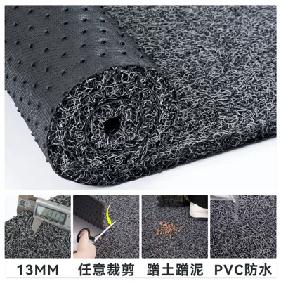Foot Mat Door Carpet PVC – Avtomobil döşəmə paspasları - black-gray-medium-thickness-13mm-6080cm