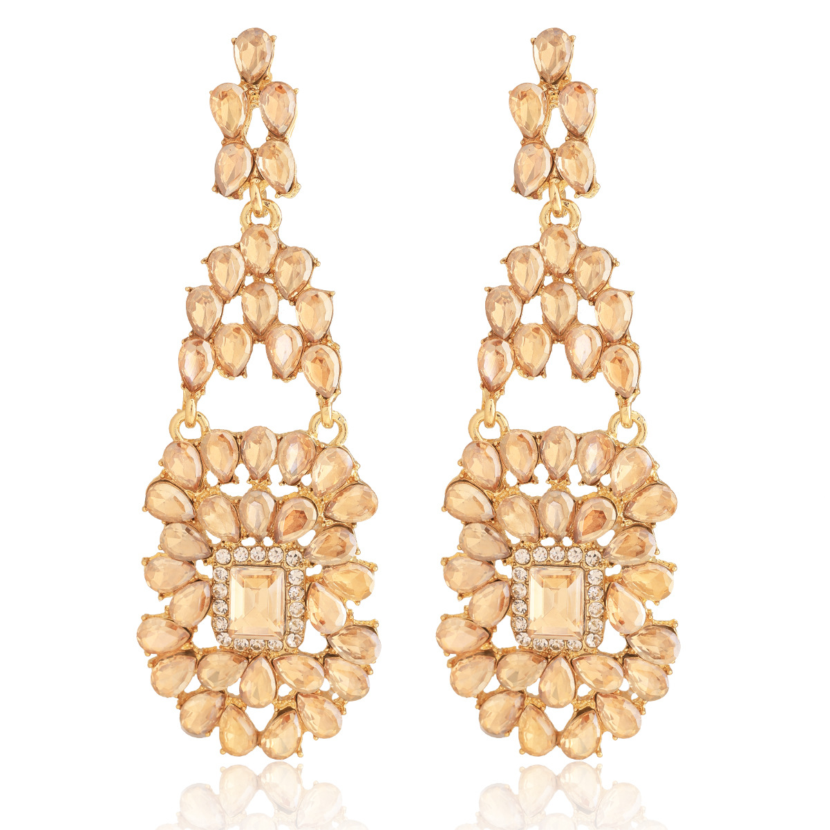 26g Weight Alloy Ear Needle Material Zircon Inlay Material Drop Earrings Classification 1 Pair Quantity Holiday, Daily Occasion Alloy Material Water Droplets Pattern Spring&Summer Season Women's Gender Inlay Design Vacation, Classic Style Style 1 Pair Vacation Classic Style Water Droplets Inlay Alloy Zircon Drop Earrings 13