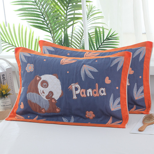 Pillow cover, high-end gauze pillow cover, multi-layer dirt-resistant, sweat-absorbent, four-season high-end, enlarged and thickened, four-season household wholesale