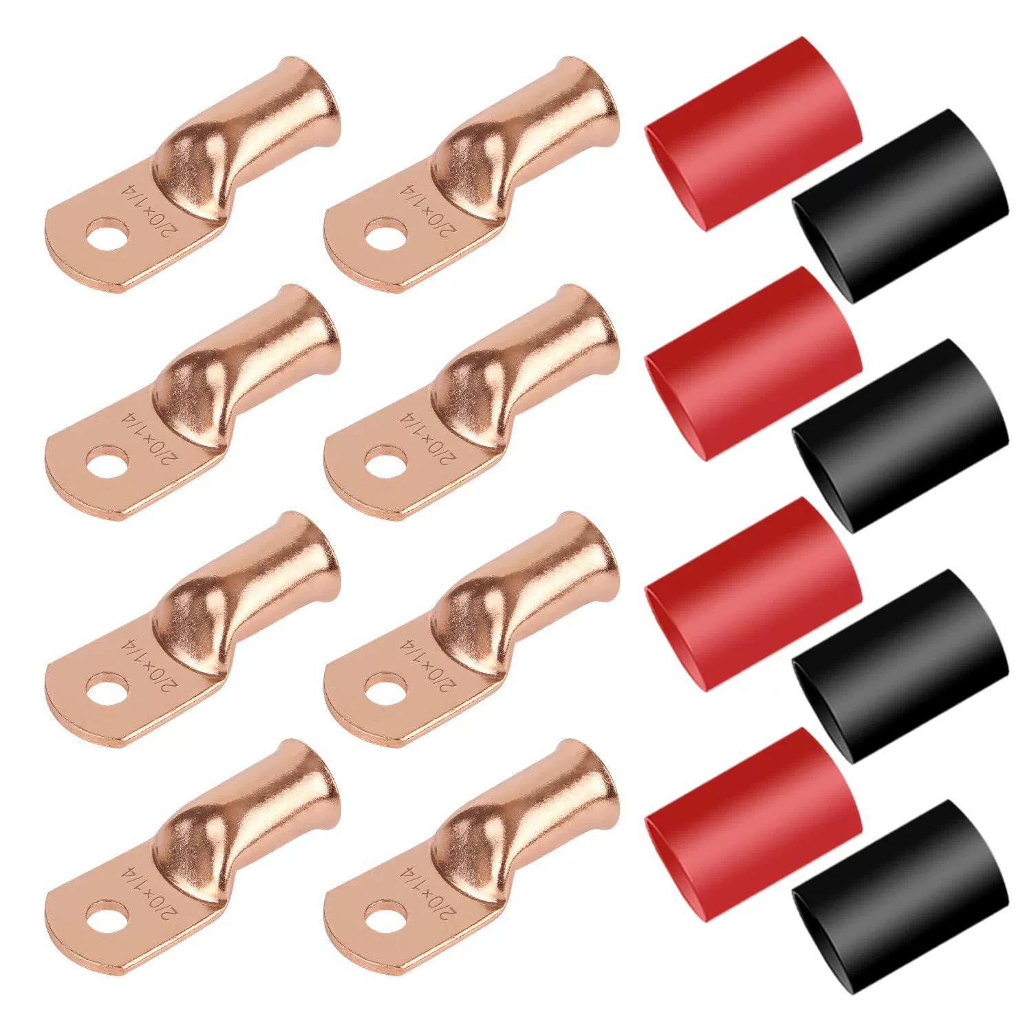 RIOCAN 8pcs 2 \/0 AWG-1 \/4 \ u201D(M6) Ring Terminals Battery L