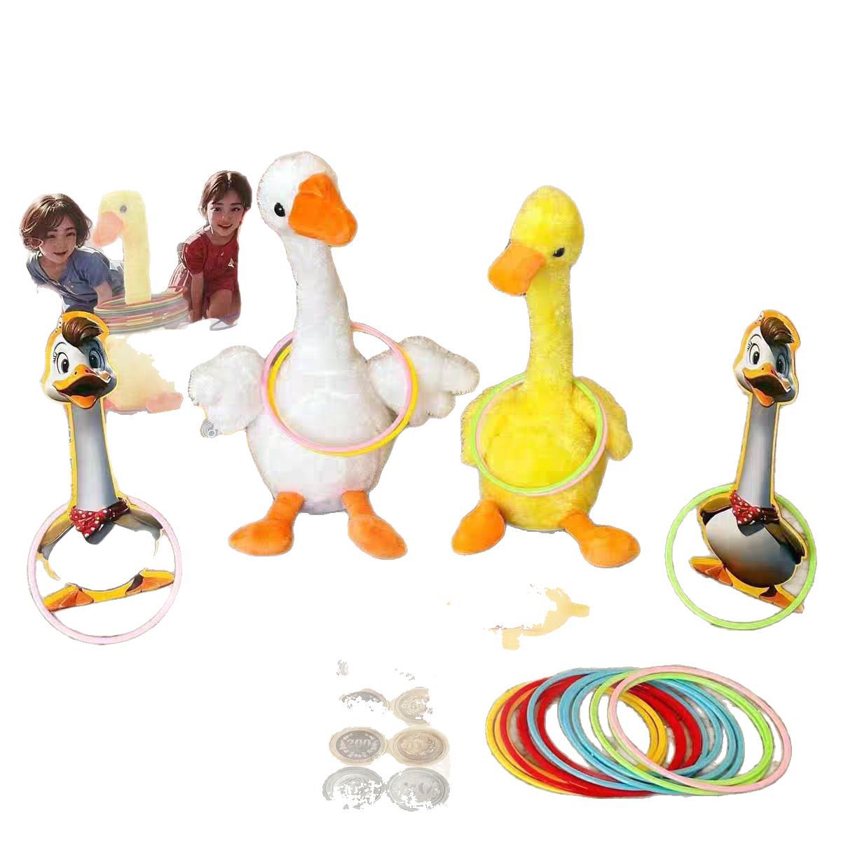 Ven y ponte mi juego de pato, ganso grande, juguetes de anillo para niños, puestos callejeros, artefactos empresariales, muñecos de peluche de año nuevo, sacudiendo la cabeza
