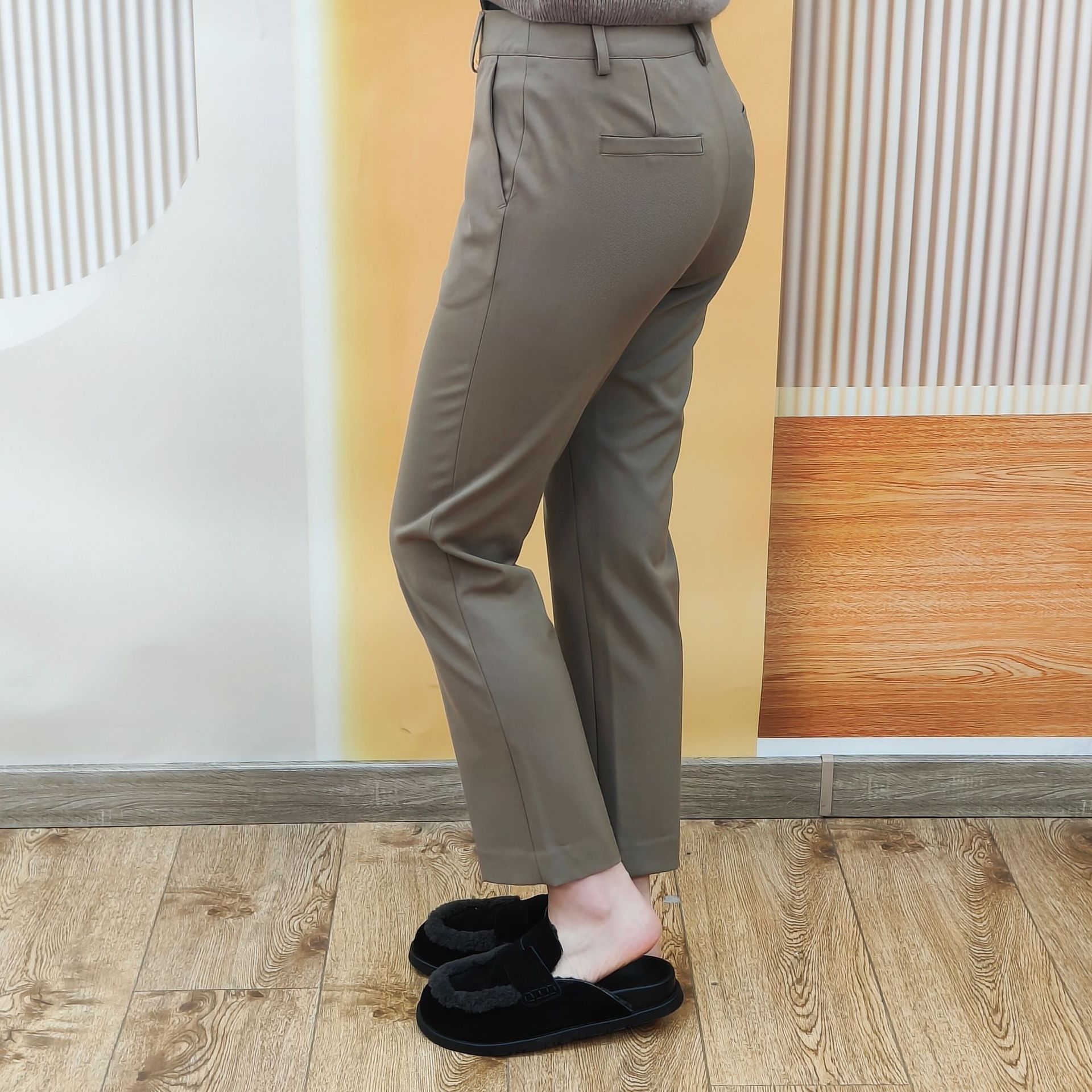 2024 new suit pants, casual pants, women's suit pants, slim fit pants, slim figure pants, women's solid color low waist pants