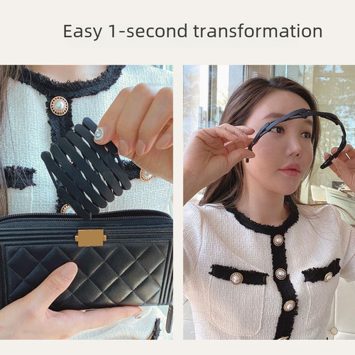 New Foldable Elastic Headband for Travel, Women's Summer Invisible Hair Band with Teeth for Anti-Slip