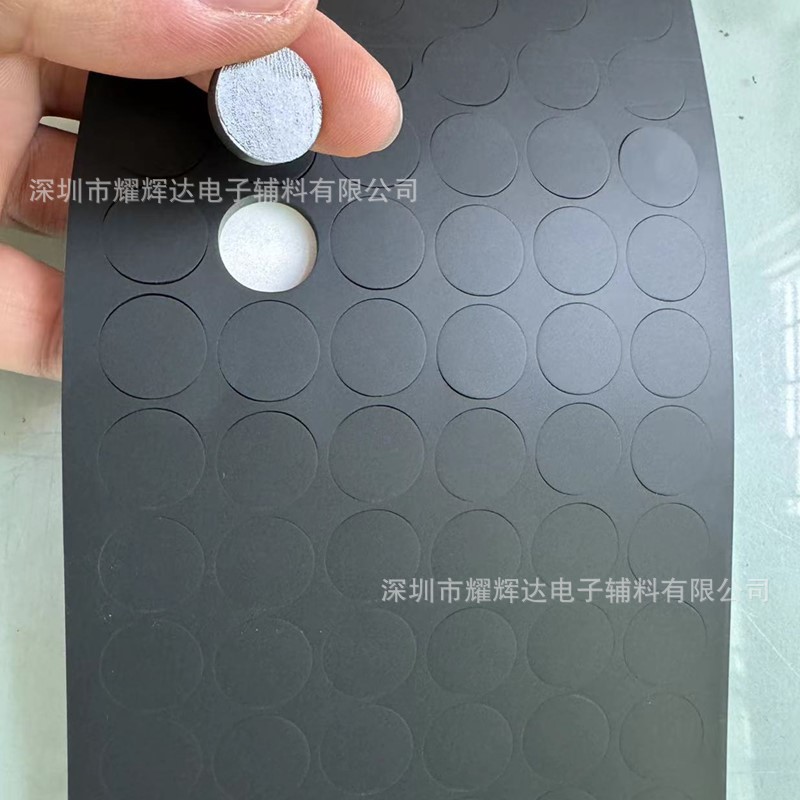 自粘硅胶脚垫 工艺品电器茶盘底座防滑垫 黑色哑面实心圆防撞胶粒