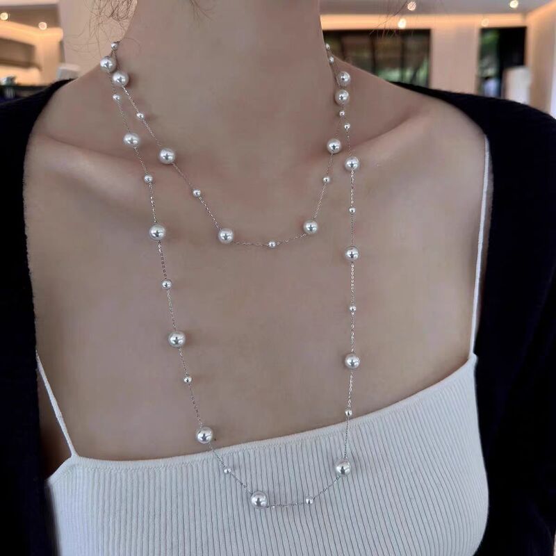 Long Luxury Starry Sky Necklace for Women, Sweater Chain, 2026 Hot Trend, Popular Influencer Style, Spring/Summer, Long, Light Luxury, Niche, Elegant