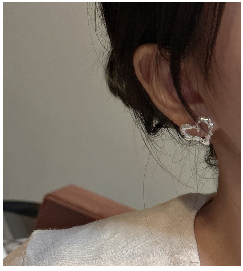 925 Sterling Silver Ear Needle Material 1 Pair 925 Sterling Silver 925 Sterling Silver Earrings Heart Shape Ear Studs