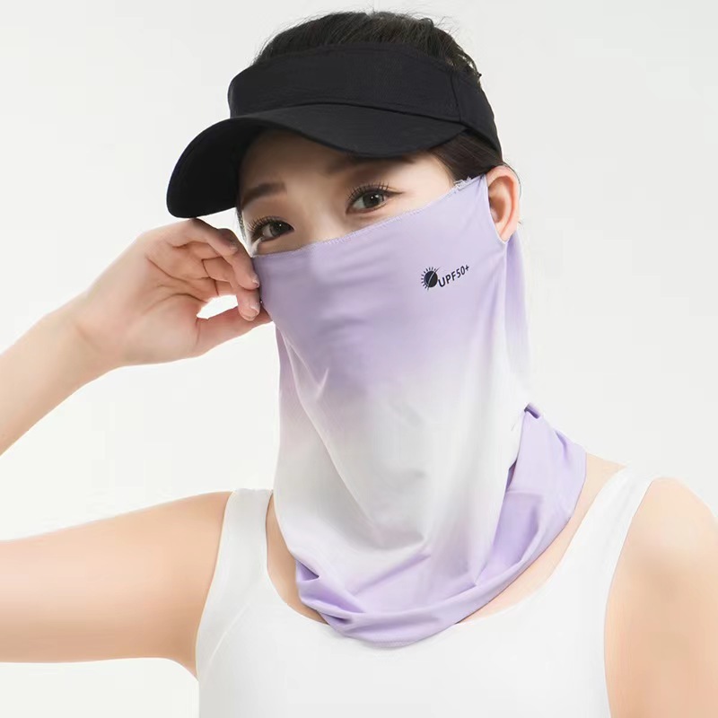 Máscara solar para mujeres verano anti-UV helado cool cuello para montar al aire libre protector de cuello protector de la cara colgando toallas faciales