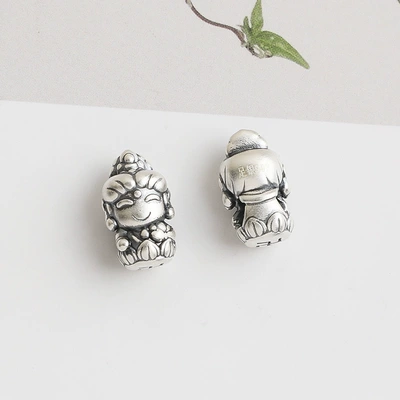 bracelet loose beads accessories, Zərgərlik ara hissələri - shi-zhi-bodhisattva-horse-pure-silver-999piece
