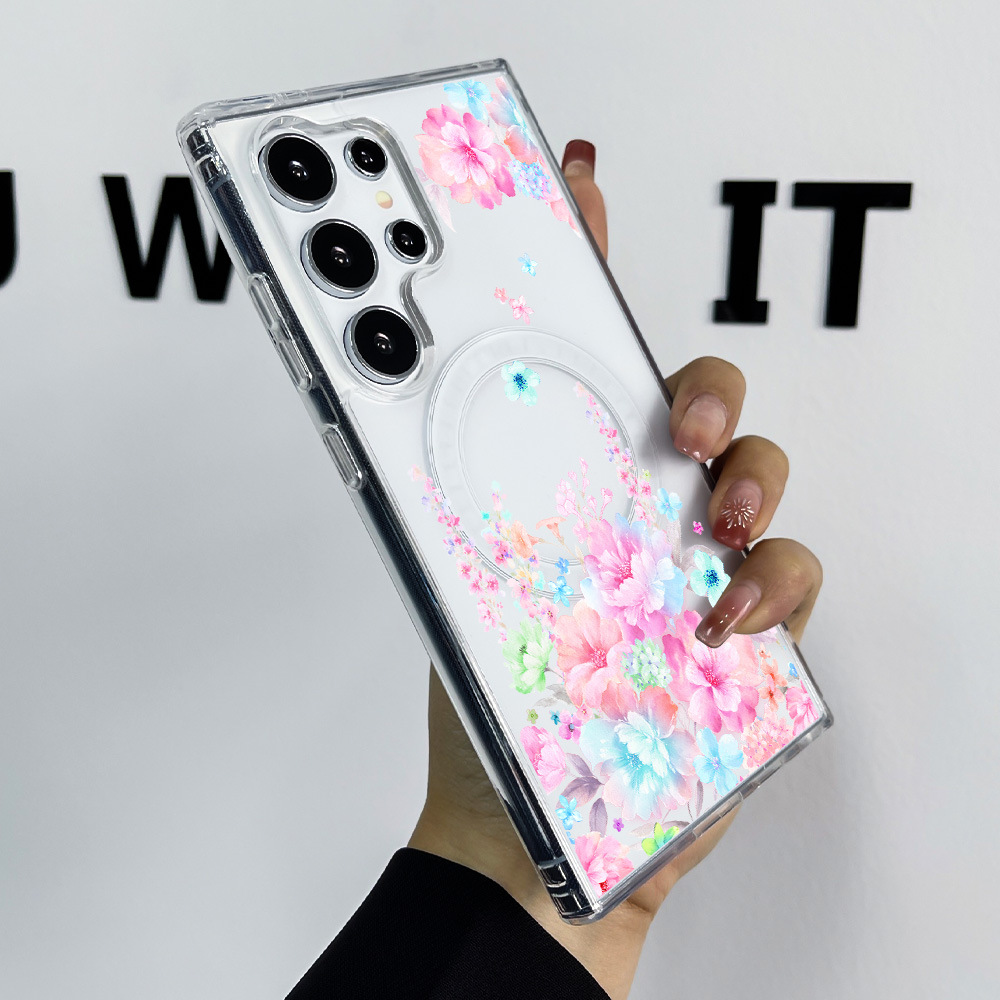 40g Weight Samsung Applicable Brands Phone Cases Classification PC, tpu Material Flower Pattern Simple Style, Classic Style Style PC Tpu Flower Simple Style Classic Style Phone Cases Phone Accessories 8