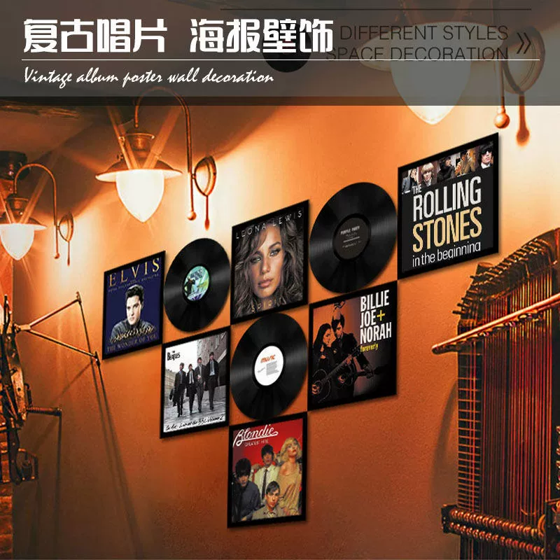 Vinyl decoration bar cafe personalized interior wall decoration nostalgic record decorative wall vinyl record retro