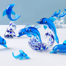#新款创意可爱小海豚系列桌面摆饰玻璃客厅摆件家居摆件欧式装饰