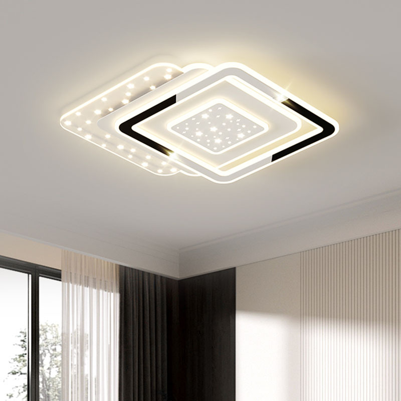 Lámpara de sala de estar de estilo de lujo ligero de estilo italiano, moderna, simple, elegante, atmósfera, estrella creativa, techo vacío, lámpara de techo de alta gama para el hogar 440L