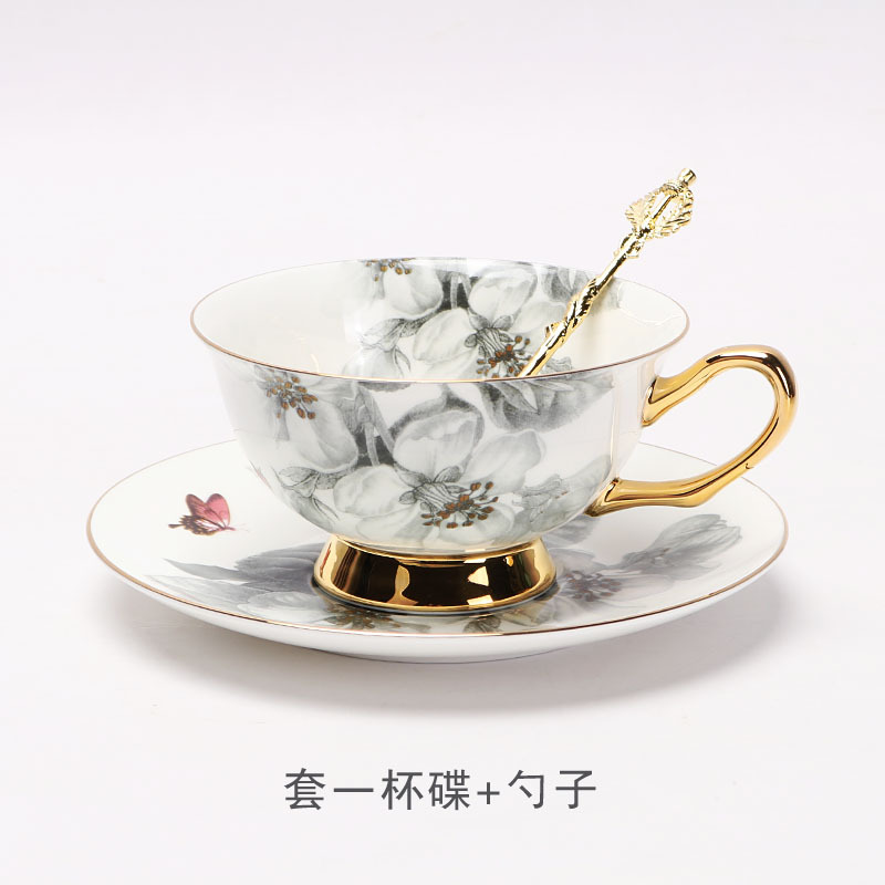 Nórdico ins simple Hueso fresco China taza de café y platillo traje lujo luz tarde juego té novias regalo