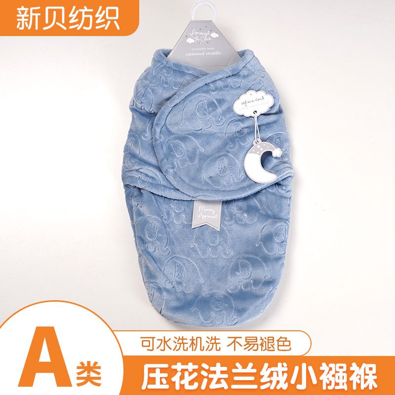 Embossed Flannel Newborn Swaddle Blanket, Comfortable and Skin-Friendly Children's Blanket, Anti-Startle Baby Wrap