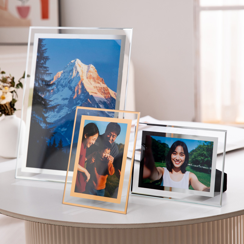 Transparent Glass Photo Frame Display Stand 7inch Eight-Inch Celebrity Autograph Photo Framed Photo Frame Postcard Crystal Photo Frame