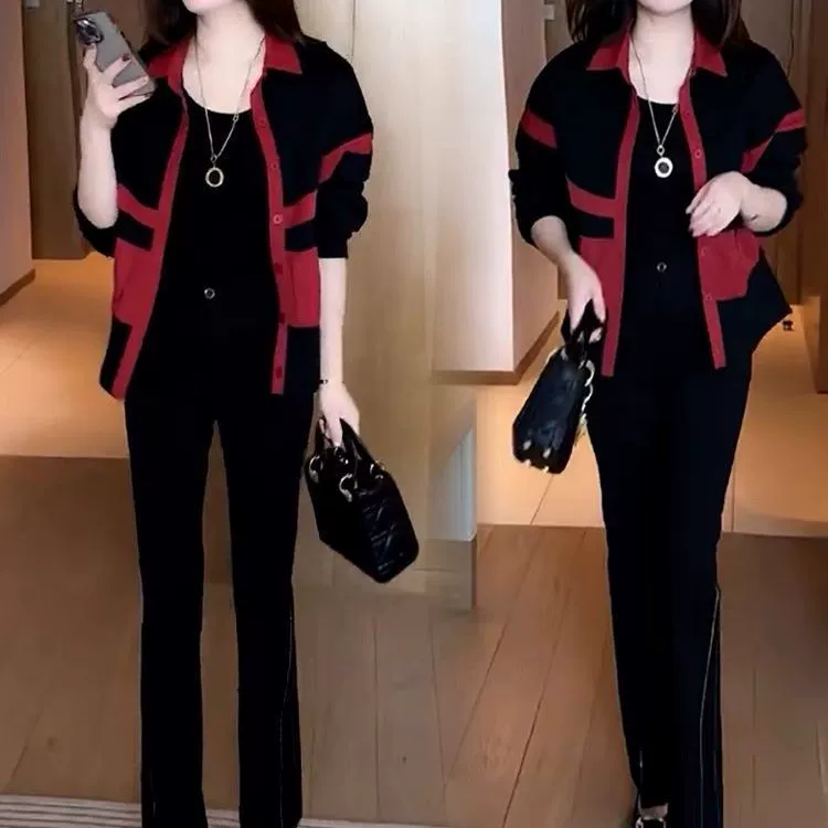 Трансграничная мода сращивание с цветным отворотом рубашка женская осень новая мама одежда дикая свободная повседневная с длинными рукавами