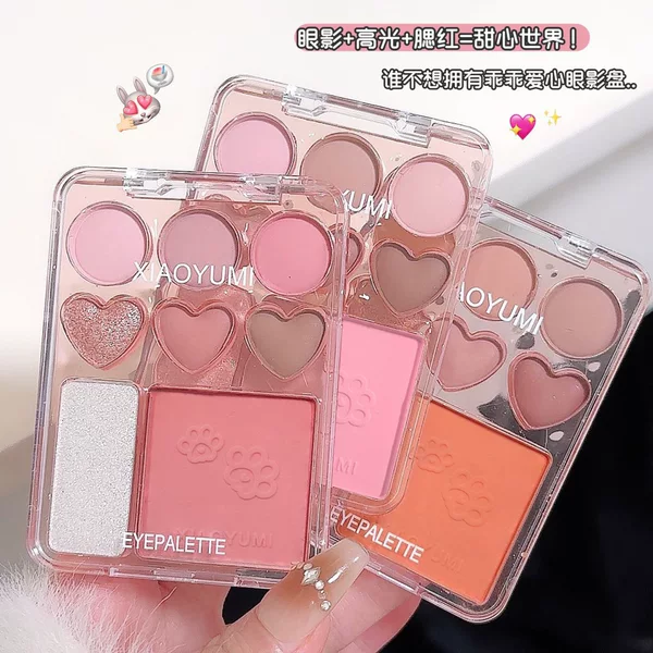 XIAOYUMI 8 Color Sweetheart Blush Eyeshadow High Gloss One Plate Earth Color Pearlescent Matte Cheap Makeup Eyeshadow
