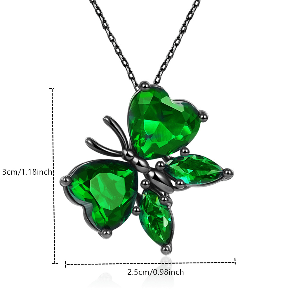 Collana con ciondolo a farfalla in cristallo verde di vendita calda, accessori per gioielli animali da donna alla moda e versatili,_voghion.com