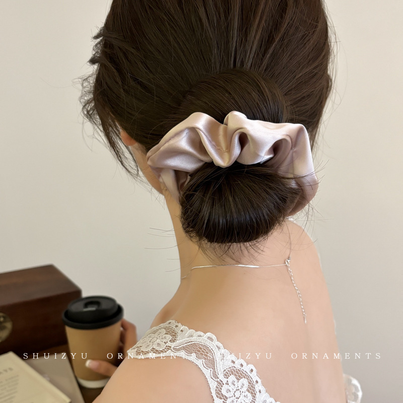 almohada de satén para dormir anillo de cabello de alto nivel coreano relleno de algodón cuerda de cabello bola de cabello