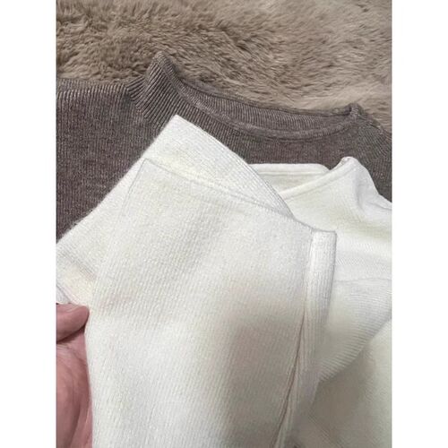 Half-height crew neck knitted sweater women's innerwear spring autumn winter base long sleeve universal base top 2024 trending item