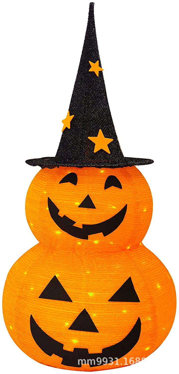 50灯3フィートハロウィーンカボチャ折り畳み提灯上昇縮み布halloween室内小貨物倉包装