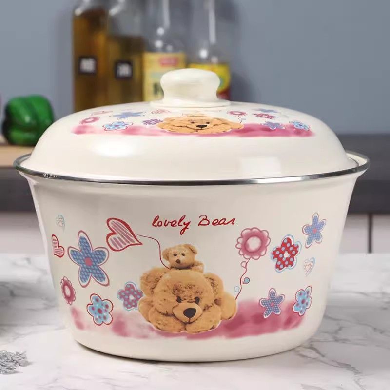 厚みのある16-30CMの蓋付きホウケイ酸ポット、ラードホウケイ酸ポット、餃子の詰め物、蓋付き丸型餃子の詰め物鉄ポット|undefined