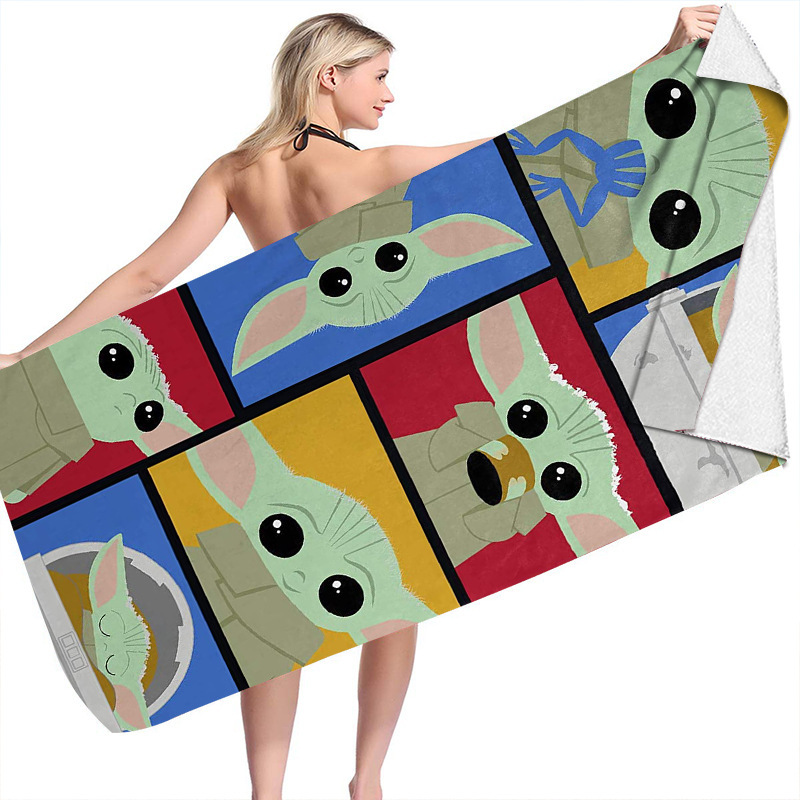 Yoda Master Series Beach Towel Super Fine Fiber Double-Sided Fleece Beach Towel Swimming Bath Towel Versatile Square Towel