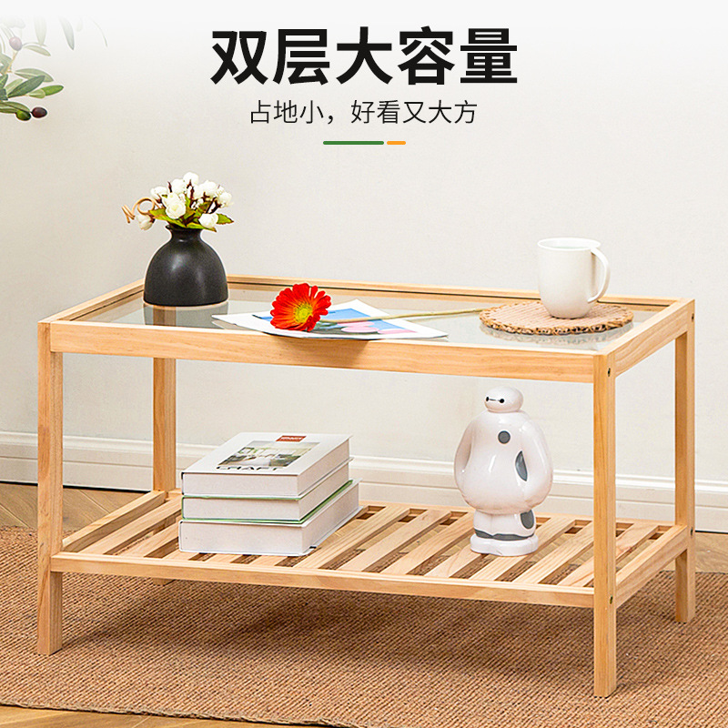 Mesa de café sala de estar Luz de lujo simple mesa de balcón moderno pequeño apartamento dormitorio registro estilo hogar madera maciza almacenamiento mesa cuadrada