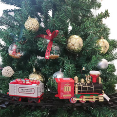 Foreign trade electric Christmas train, electric sound and light Christmas tree hanging Christmas rail car, Christmas gifts and toys
