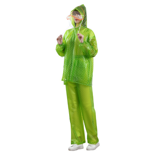 IYR7 Adult Separate Set Waterproof Motorcycle Raincoat and Pants for Men and Women Outdoor Rain Gear Transparent Fashion Rain Suit