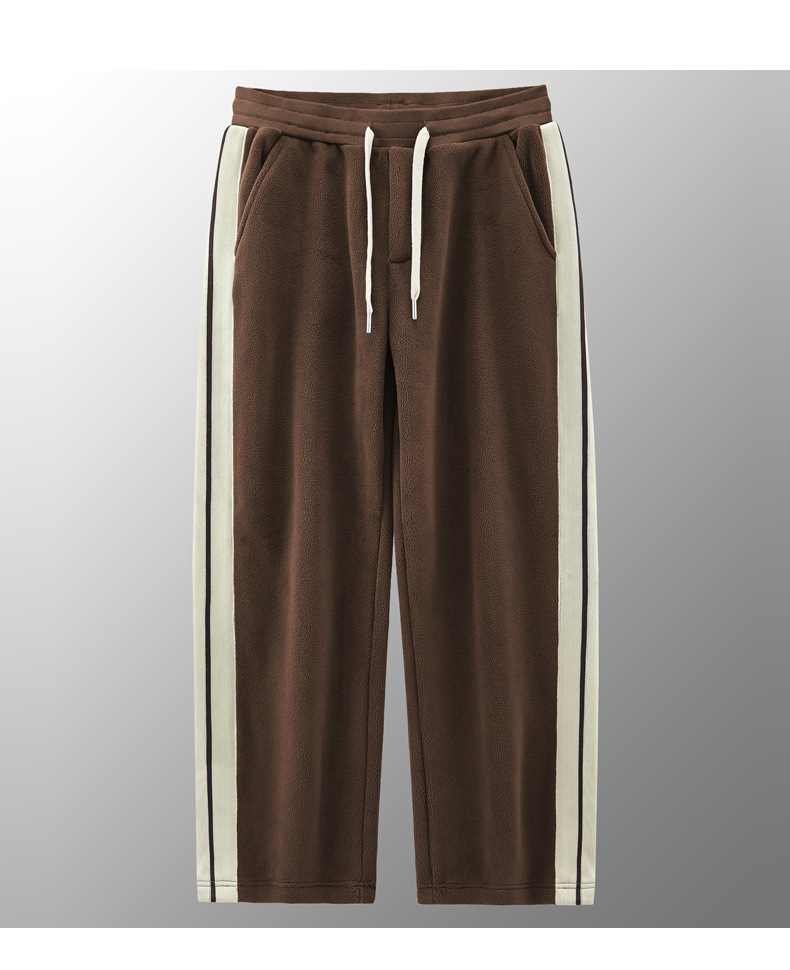 Polar opstaande kraag sweatshirt jas met winterse toevoeging dikke sportpak voor heren, Olympische fleece warme tweedelige set_voghion.com