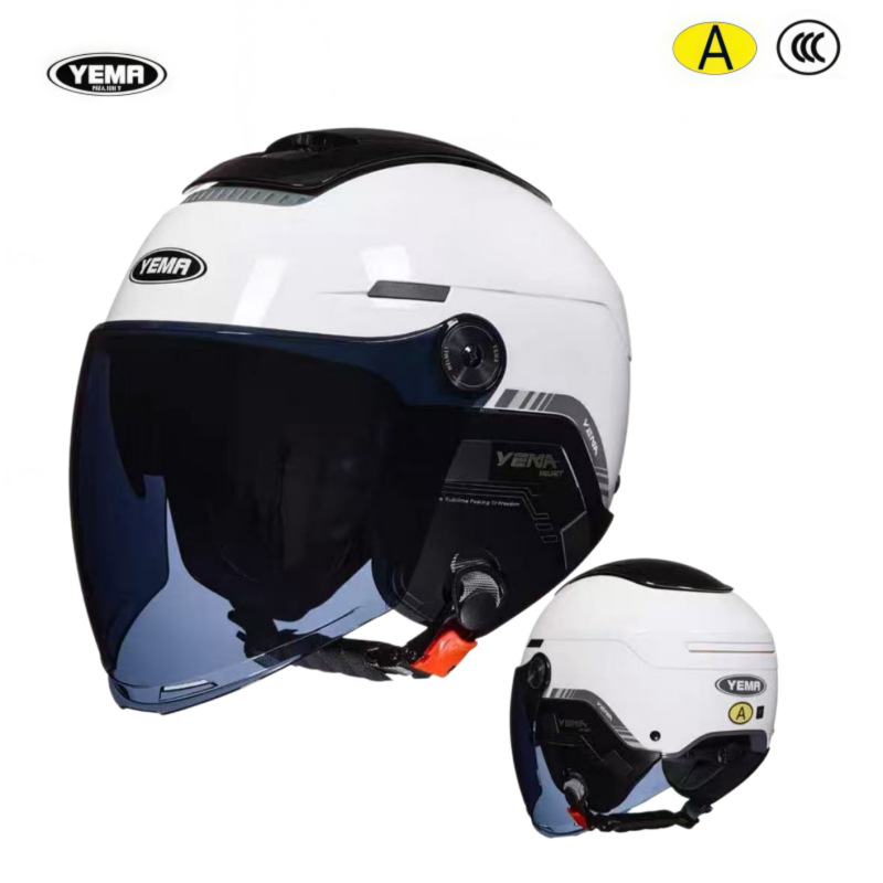 Mustang 3C Certified Ym370S Dual-Mirror Half Helmet New National Standard Motorcycle Electric Vehicle Safety Helmet New Model Summer Ventilation