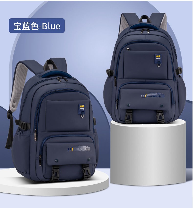 Nueva mochila de estudiantes de secundaria, mochila de estudiantes de gran capacidad, mochila de estudiantes universitarios de computadora multicapa, logotipo de impresión