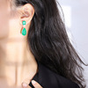 Hua Meimei earrings New Tide Pear -shaped imitation Paraba Garrier emerald big water drops European and American exaggerated earrings women
