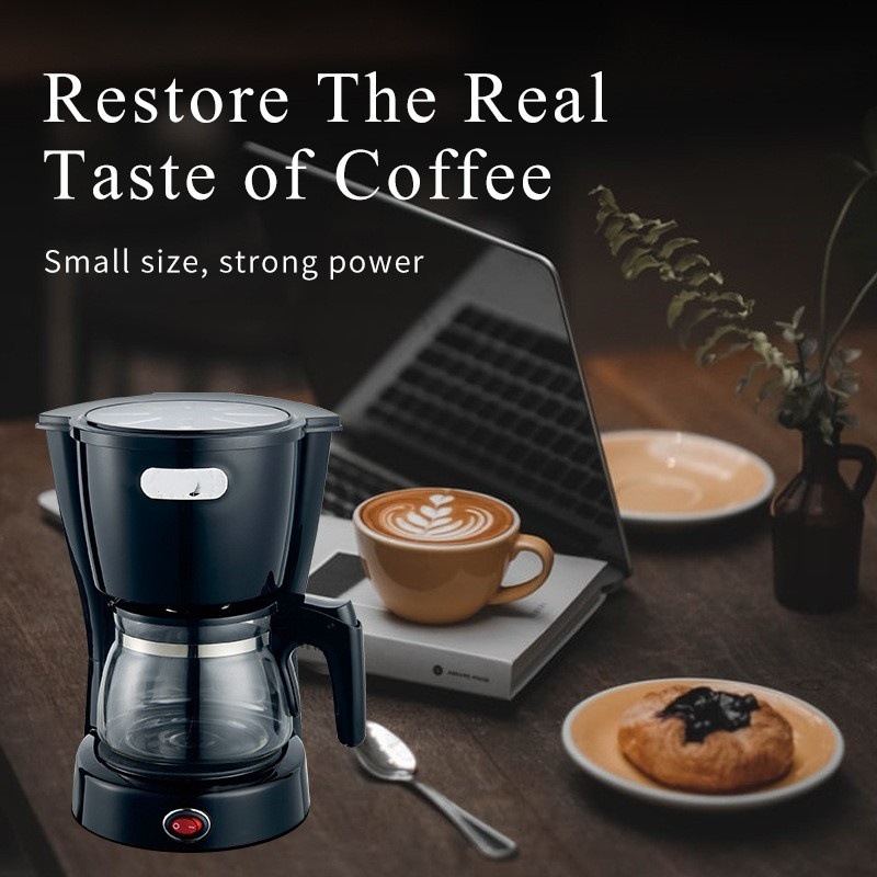 Cross-Border European Household Drip Coffee Machine Mini 0.6L American Coffee Pot Automatic Insulated Milk Tea Machine Gift