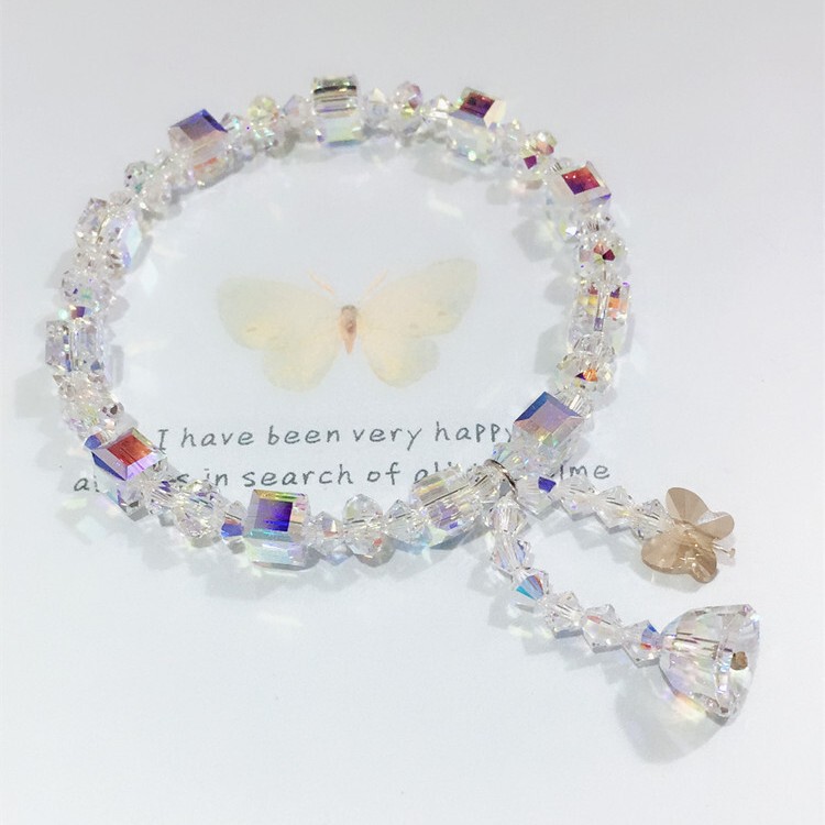 Factory direct supply small sugar crystal bracelet anklet 6mm square crystal Austria genuine new a generation of hair Factory direct supply small sugar crystal bracelet anklet 6mm square crystal Austria genuine new a generation of hair