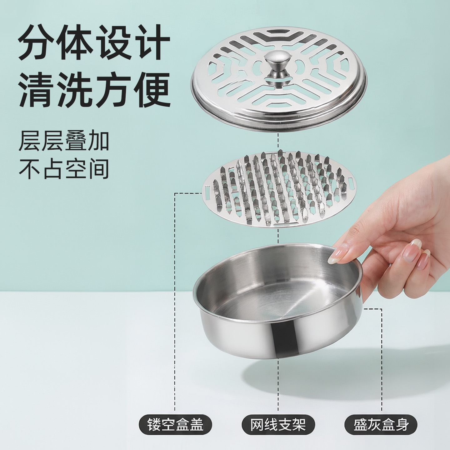Caja para Incienso de Mosquito de Acero Inoxidable con Tapa, Ignífugo, para Uso Doméstico