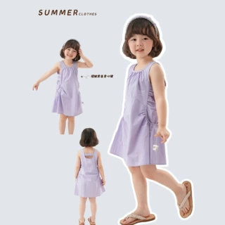 童连衣裙囧小孩褶皱儿童背心裙运动宽松透气柔软舒适夏装裙现货