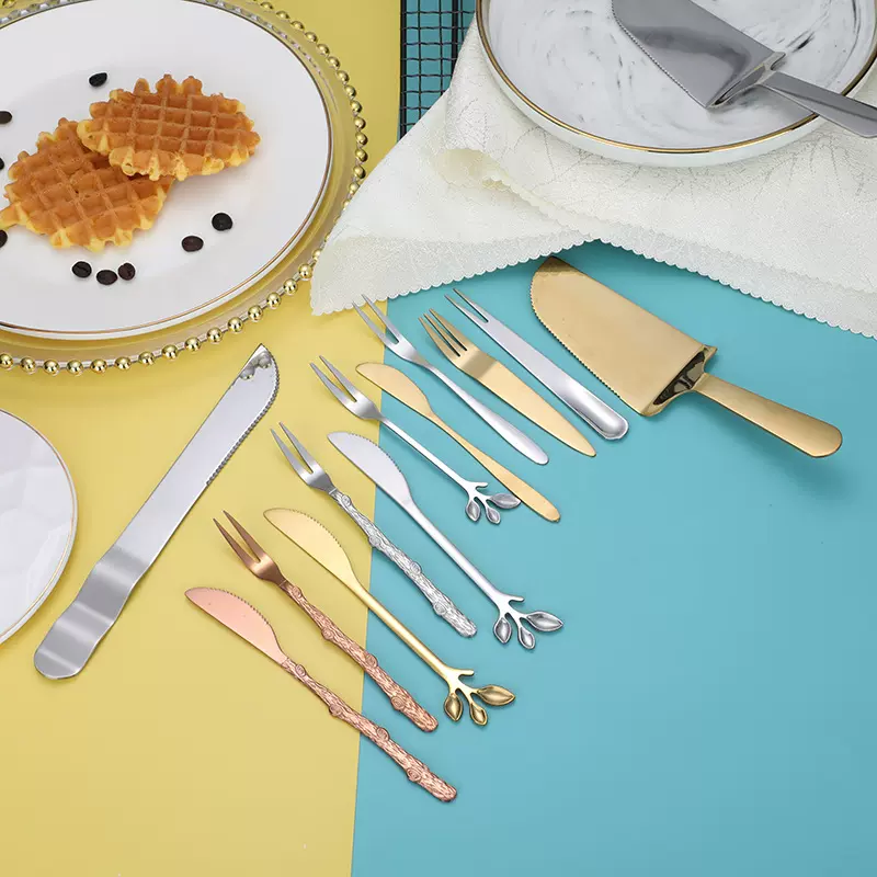 厂家不锈钢中秋月饼刀叉礼品餐具水果叉生日蛋糕铲套装批发制logo