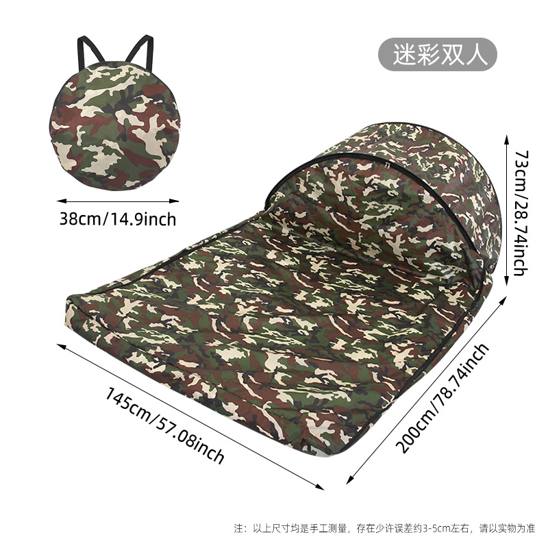 Saco de dormir 3D individual/doble para exteriores, cortavientos, cálido, portátil, ligero, aislante y antimosquitos.