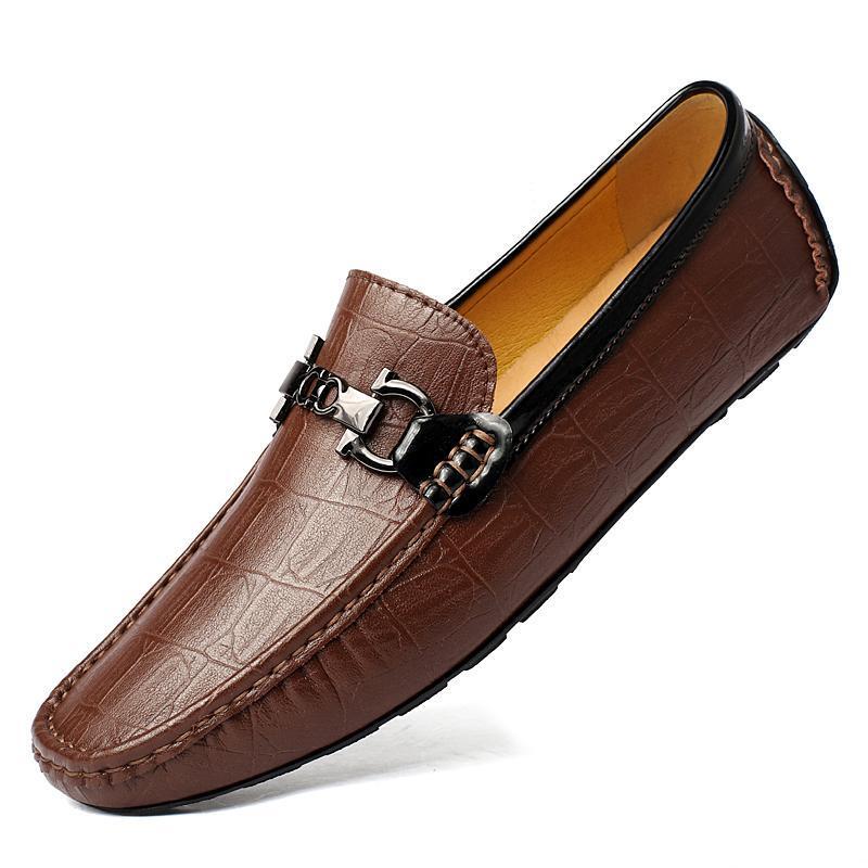 Trendy men's casual shoes for cross-border foreign trade, large size two-layer cowhide, large size men's loafers with leather upper, men's shoes wholesale