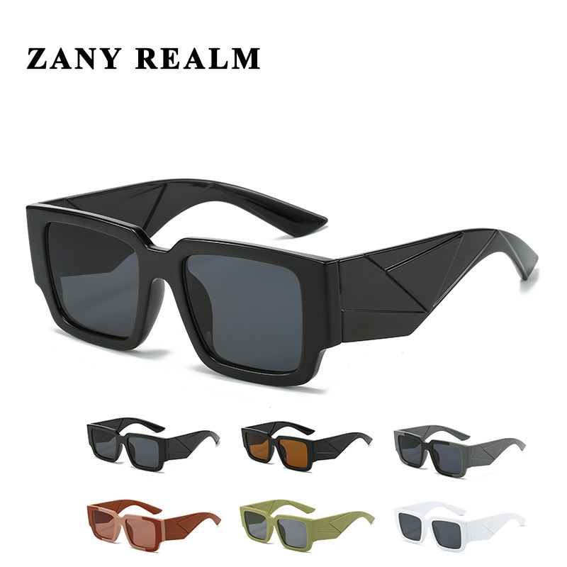 Nueva caja de color de contraste geométrico gafas de sol transfronterizas Street Hot Girl motocicleta gafas de sol Comercio exterior fabricantes europeos y americanos en stock