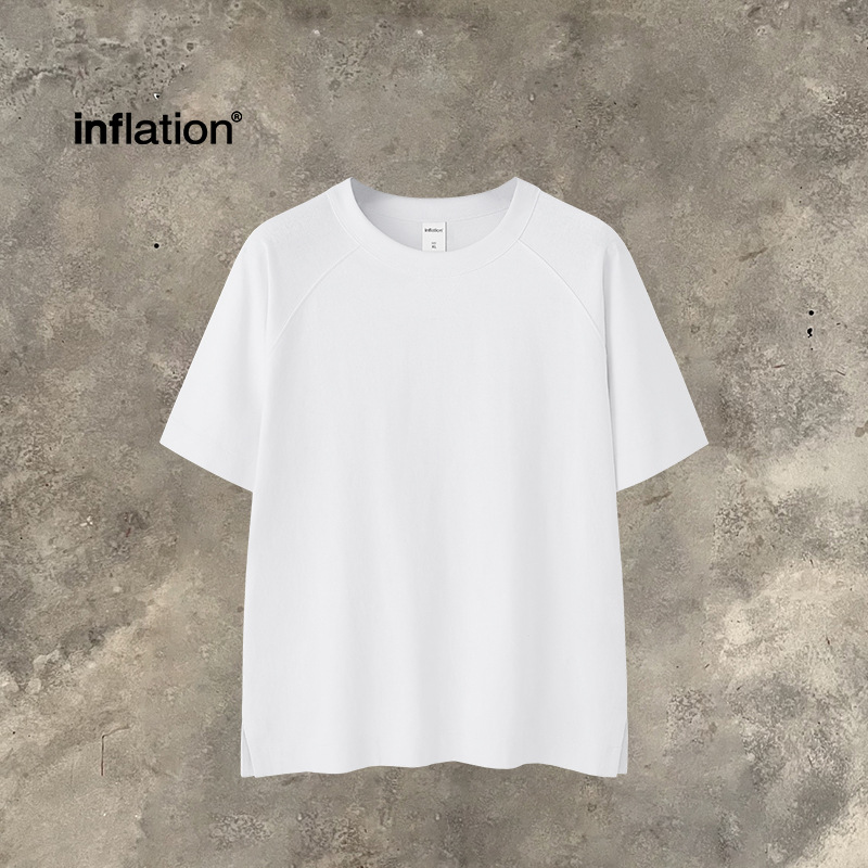 Jiexhan Cross-border | 2025 camiseta de raglán americano de algodón de cáñamo pesado primavera y verano de los hombres marca de moda nuevo producto al aire libre manga corta suelta